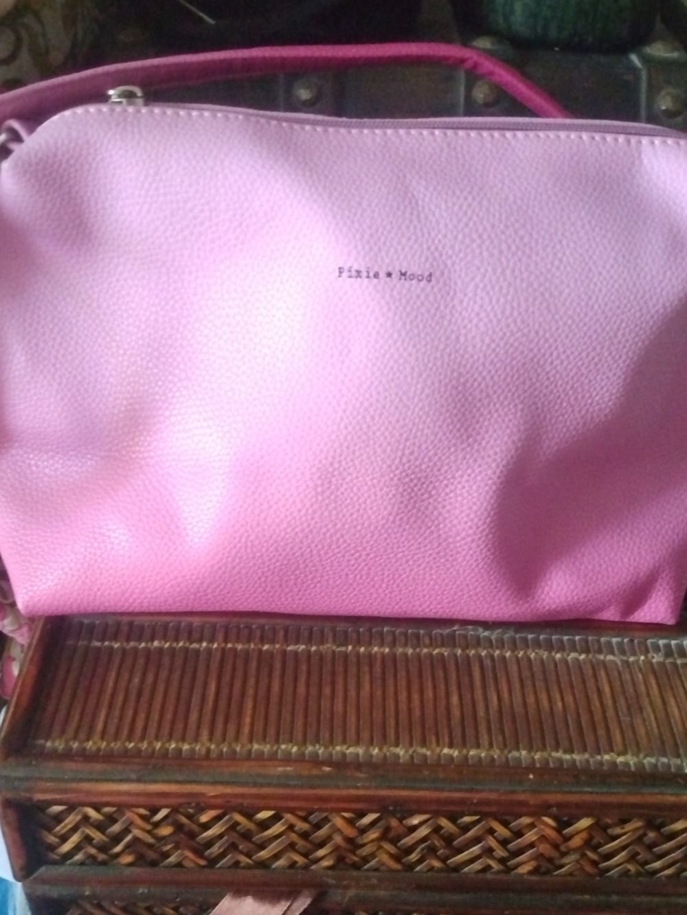 Pixie Mood Light Pink Pebbled Crossbody Bag